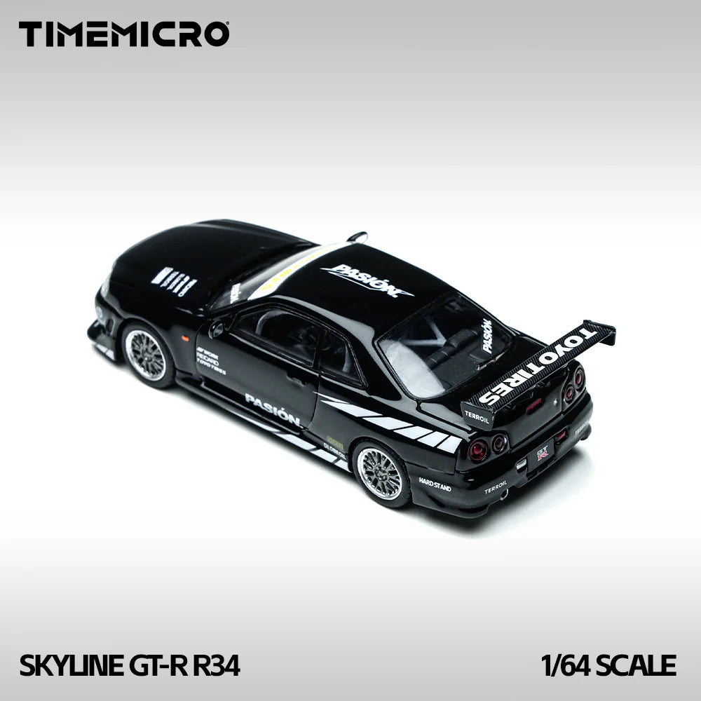 TimeMicro 1:64- Nissan Skyline GTR R34 Black TM800504