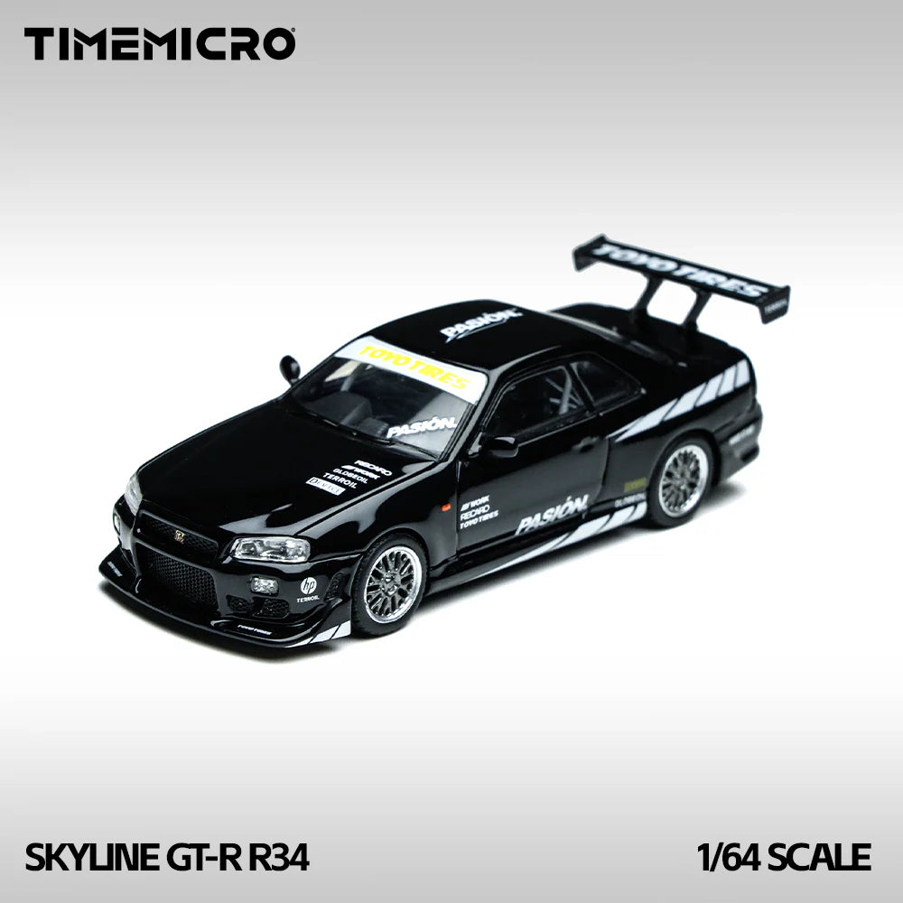 TimeMicro 1:64- Nissan Skyline GTR R34 Black TM800504