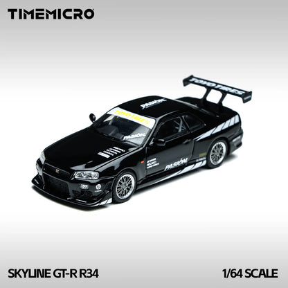 TimeMicro 1:64- Nissan Skyline GTR R34 Black TM800504