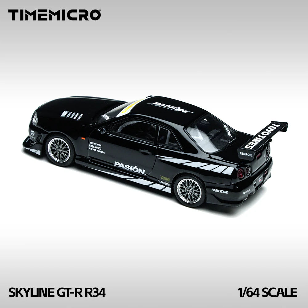 TimeMicro 1:64- Nissan Skyline GTR R34 Black TM800504