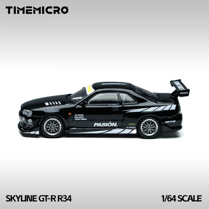 TimeMicro 1:64- Nissan Skyline GTR R34 Black TM800504