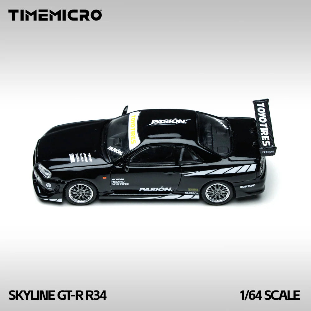 TimeMicro 1:64- Nissan Skyline GTR R34 Black TM800504