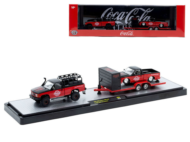 1998 GMC Sierra 1500 4X4 &amp; 1995 GMC S15 Sonoma – M2 Machines 1:64 Coca-Cola Auto-Haulers Release S03 – 56000-S03-C