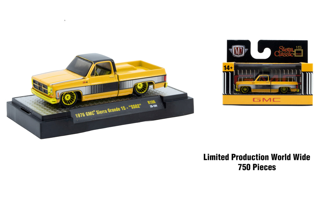 CHASE CARS-1976 GMC Sierra Grande 15 – “SS02” (CHASE-32500-1976-106-GMC)  (M2 Machines-Auto-Thentics Release 106)