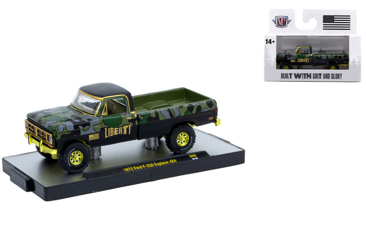 CHASE CARS 1972 Ford F-250 Explorer 4X4 (CHASE-32600-S60C) (M2 Machines Detroit-Muscle Series 2026)