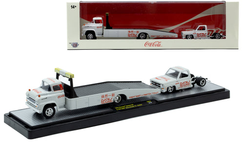 M2 Machines- 1958 Chevrolet Spartan LCF &amp; 1976 GMC Sierra Grande 15 – Custom – Coca-Cola (56000-TW43B)