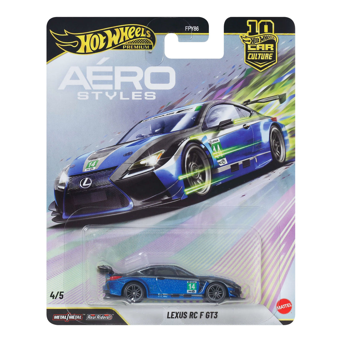 4/5 – Hot Wheels 1:64 Car Culture 2026 U Aero Styles – Lexus RC F GT3 – JKF35