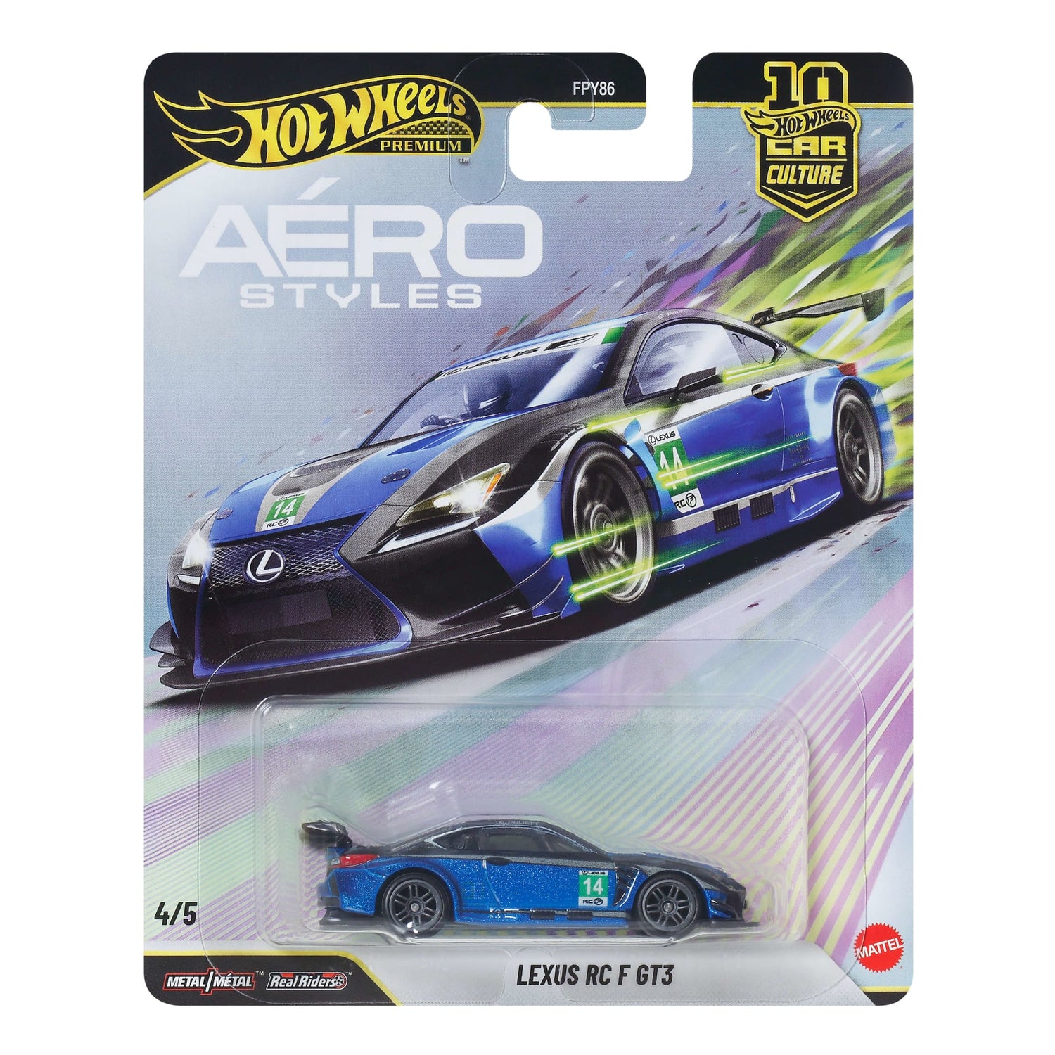 4/5 – Hot Wheels 1:64 Car Culture 2026 U Aérostyles – Lexus RC F GT3 – JKF35