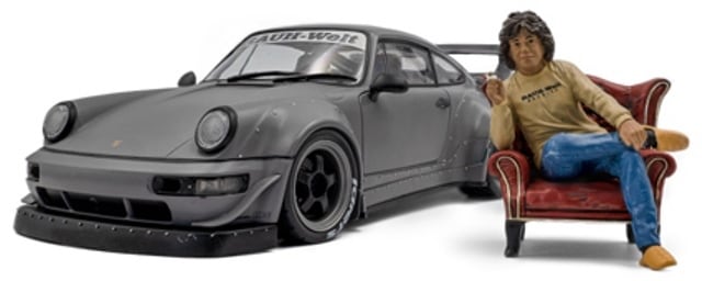(PRE-ORDER 2025-26) SOLIDO-Porsche 964 RWB 1:18th Nardo Grey Body Kit with Akira Nakai Figure