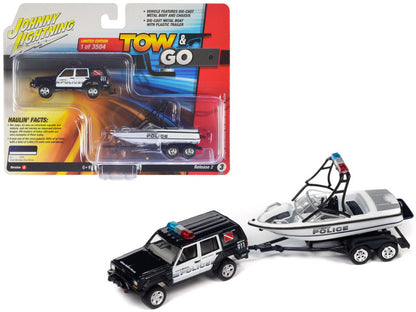 Miami Beach Police -1988 Jeep Cherokee with Mastercraft Boat and Trailer