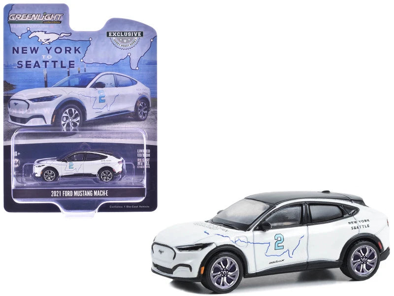 GreenLight 1:64 Ford Mustang Mach-E 2021 “Ocean to Ocean, Reimagined” New York to Seattle – Hobby Exclusive – GL30438