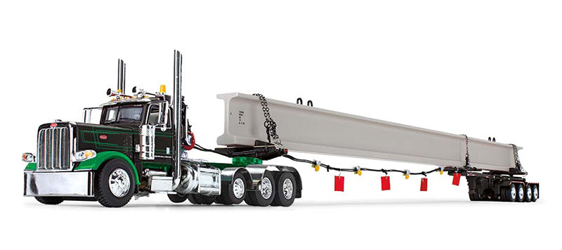 Peterbilt Model 389 Day Cab with ERMC 4-Axle Hydra-Steer Trailer and Bridge Beam Section Load