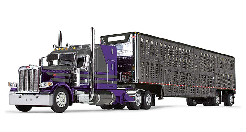 Peterbilt Model 389 with 63" Mid-Roof Sleeper and Wilson Silverstar Livestock Trailer
