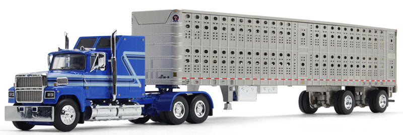 Ford LTL 9000 Semi Truck with 60" Aerodyne Sleeper with Wilson Stockmaster PSAL Livestock Trailer