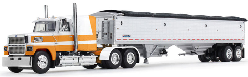 Ford LTL 9000 Semi Truck with 60" Flat Top Sleeper with Wilson Pacesetter Grain Trailer