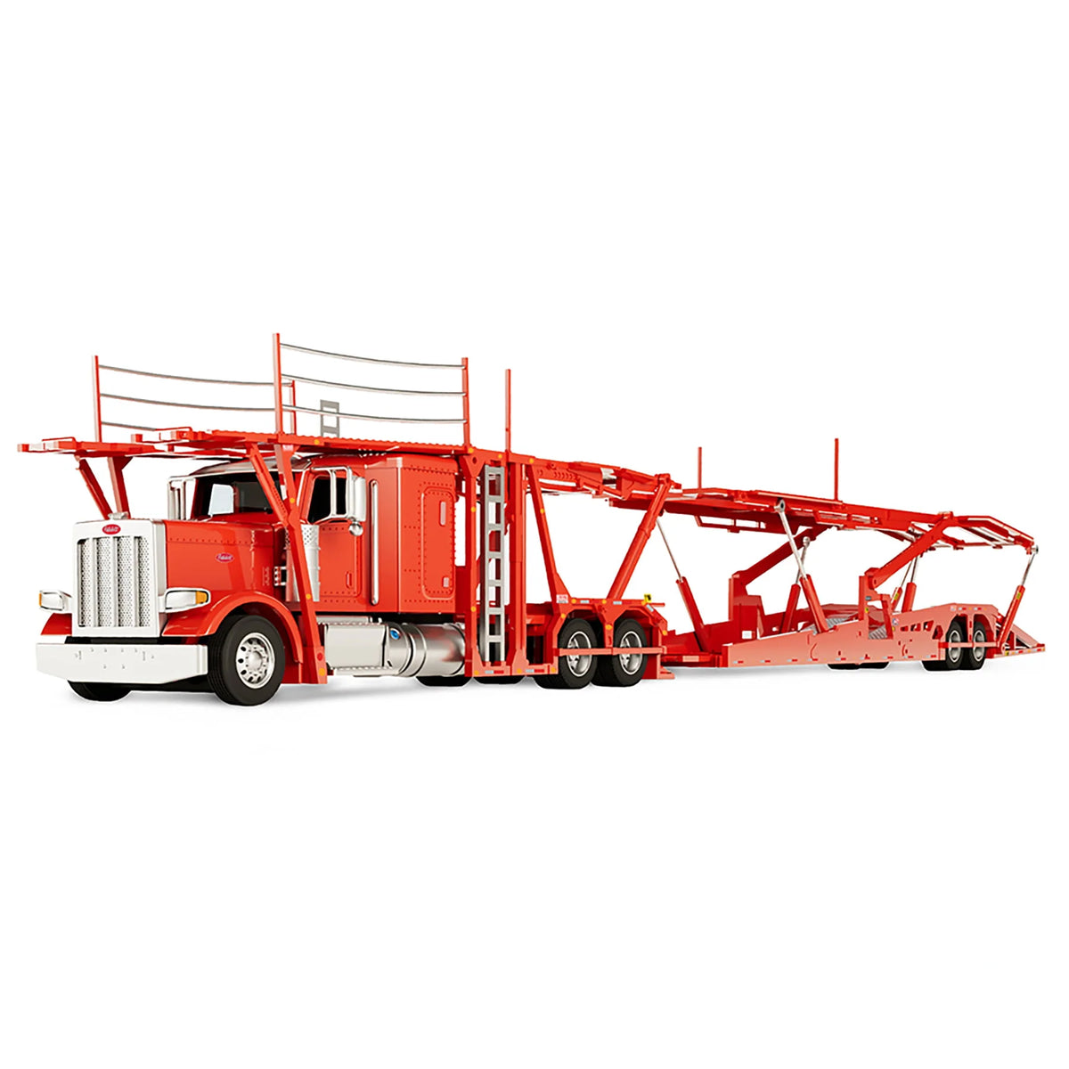 (PRE-ORDER 2026/2027) DCP by First Gear 1:64 Peterbilt 389 Semi Truck with Boydstun 9106-48EZ Car Carrier Trailer – Red – Outback Toys Exclusive 60-2321