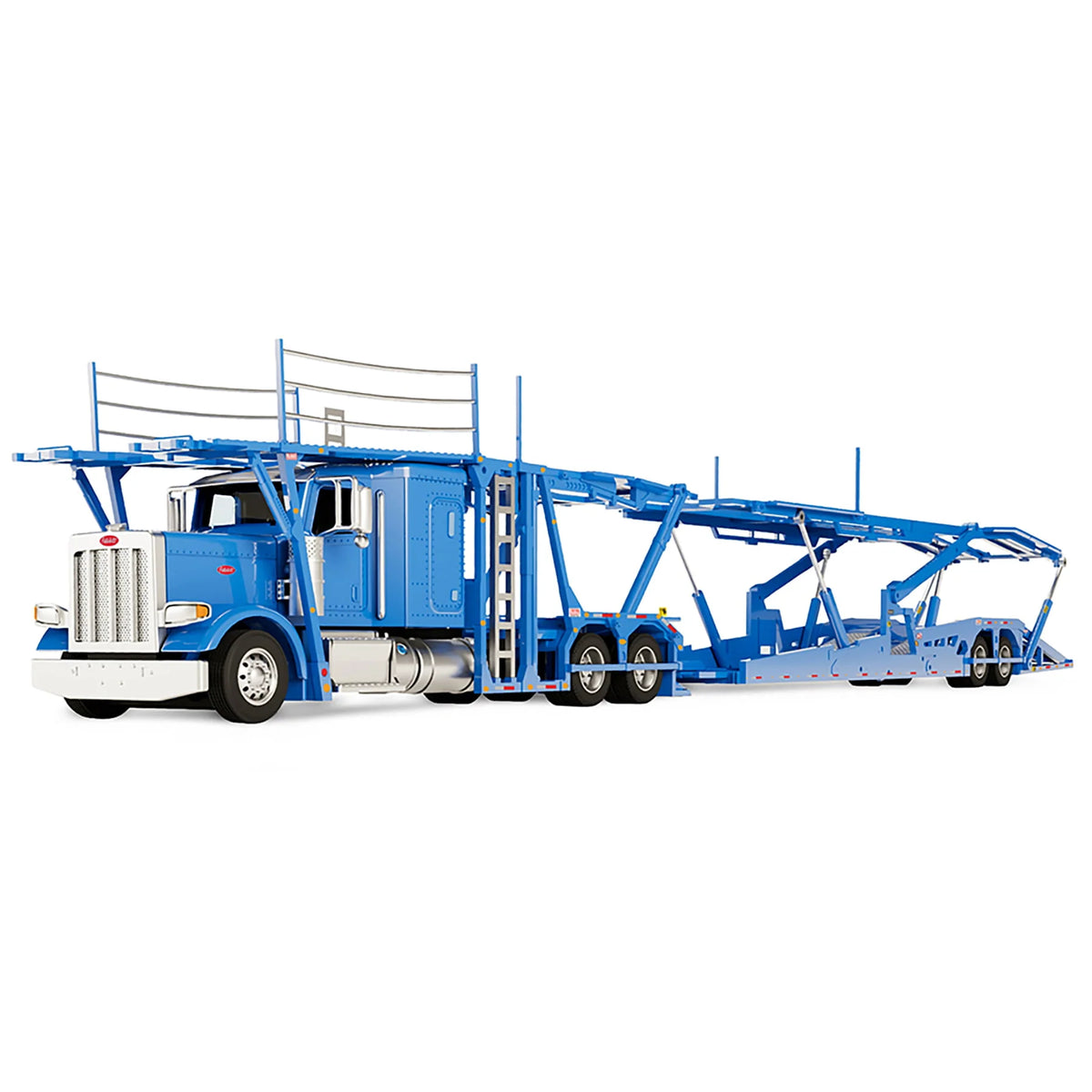 (PRE-ORDER 2026/2027) DCP by First Gear 1:64 Peterbilt 389 avec remorque porte-voitures Boydstun 9106-48EZ – Bleu – Exclusivité Outback Toys 60-2322