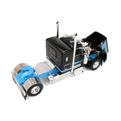 DCP by First Gear 1:64-Camion semi-remorque avec deux remorques à bétail Wilson Silverstar – Noir/Cyan) 60-2341