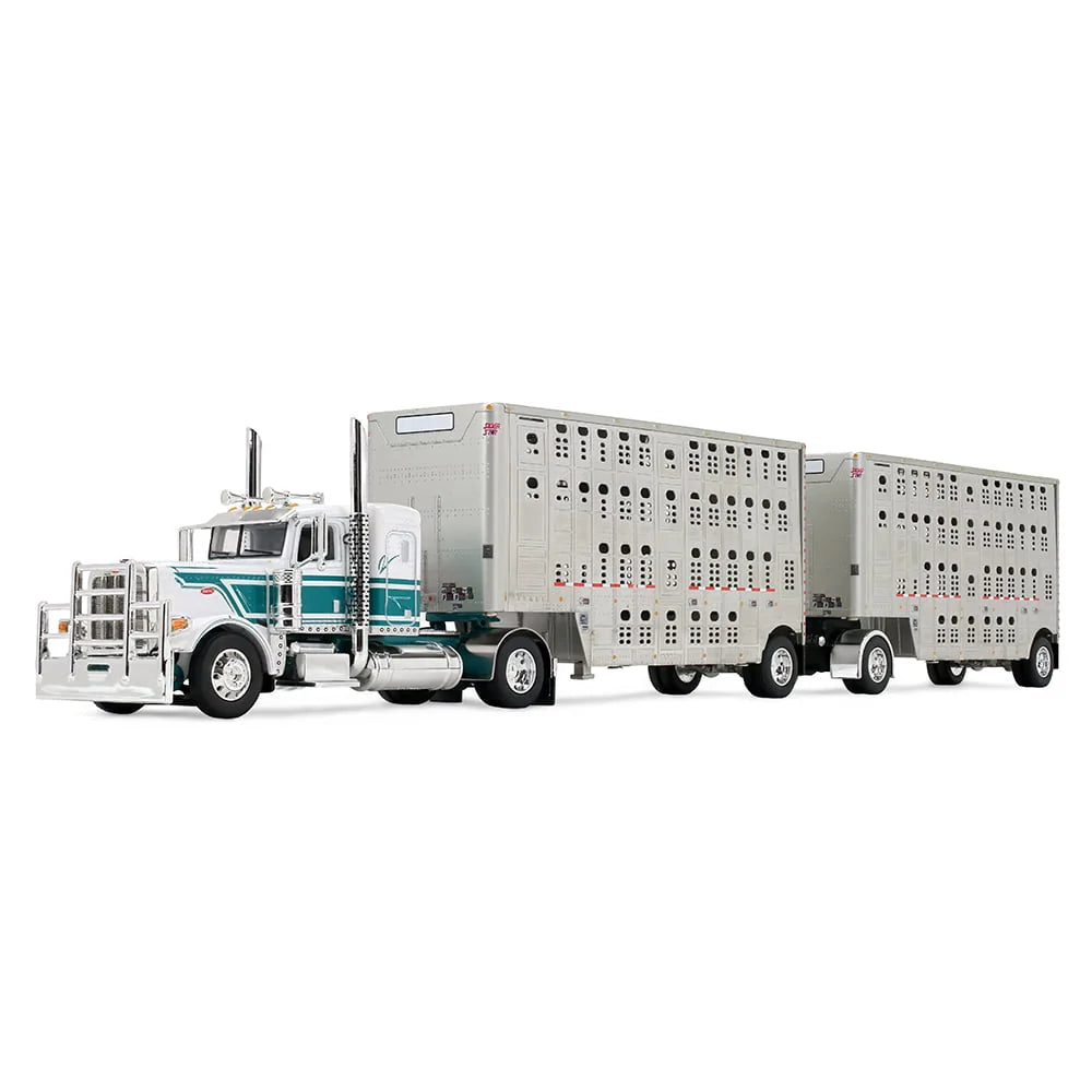 DCP by First Gear 1:64-White/Dark Teal Peterbilt Model 389 with 36" Flat Top Sleeper &amp; 28&