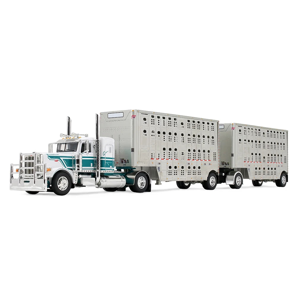DCP by First Gear 1:64-White/Dark Teal Peterbilt Model 389 with 36" Flat Top Sleeper &amp; 28&