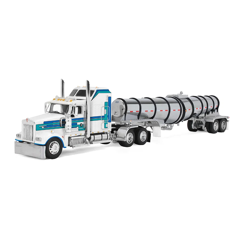 Kenworth W900L avec cabine-couchette Aerodyne de 60 po et remorque surbaissée Polar DCP par First Gear 1:64 – 60-2353