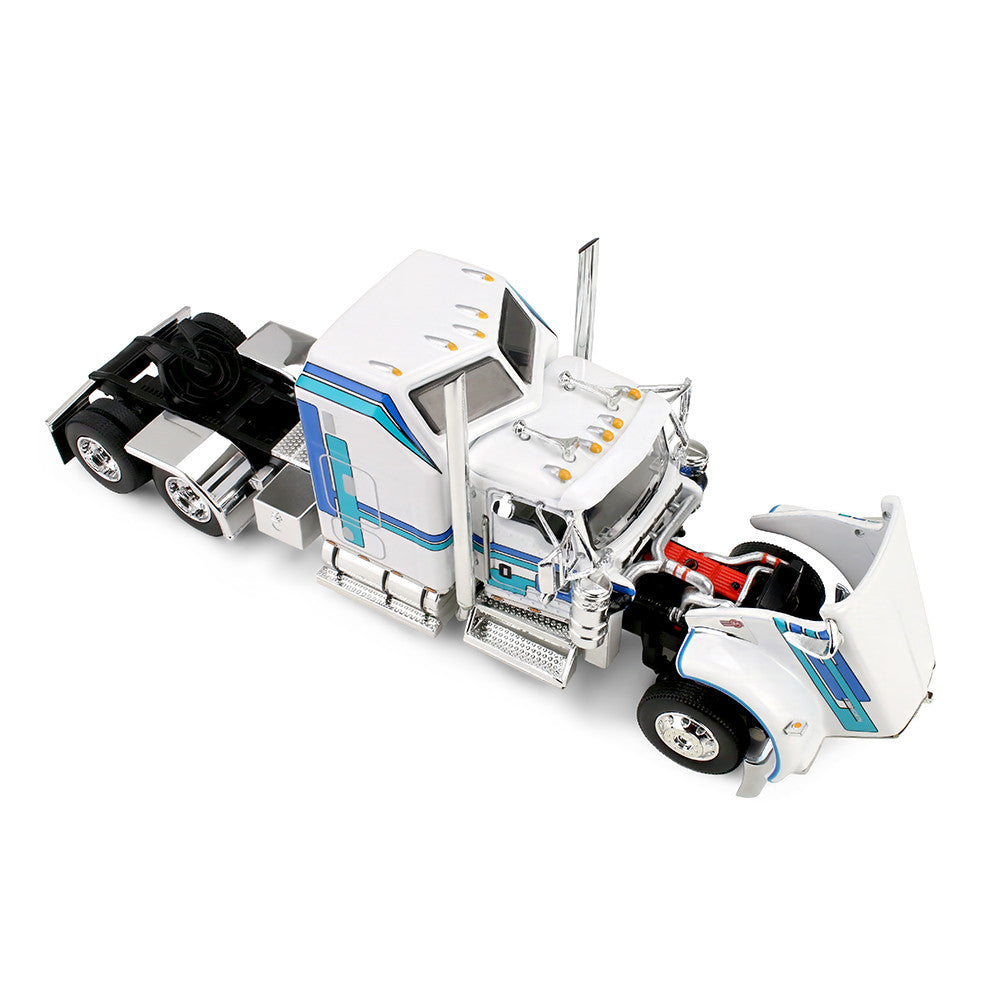 Kenworth W900L avec cabine-couchette Aerodyne de 60 po et remorque surbaissée Polar DCP par First Gear 1:64 – 60-2353