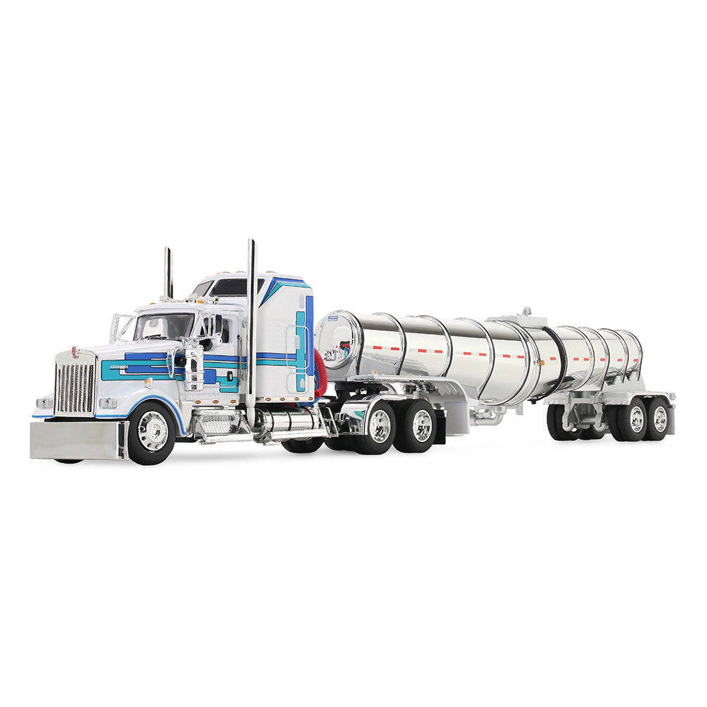Kenworth W900L avec cabine-couchette Aerodyne de 60 po et remorque surbaissée Polar DCP par First Gear 1:64 – 60-2353