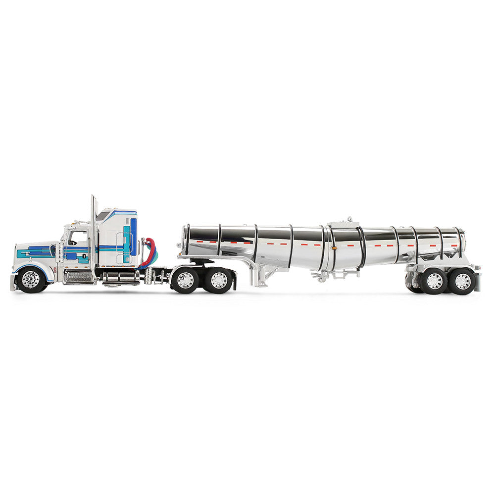 Kenworth W900L avec cabine-couchette Aerodyne de 60 po et remorque surbaissée Polar DCP par First Gear 1:64 – 60-2353