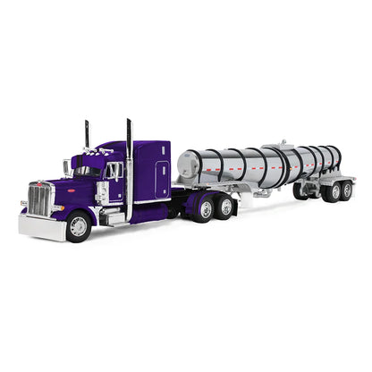 Peterbilt 379 « Wild Orchid » avec cabine-couchette Mid-Roof de 63 po et remorque surbaissée Polar 60-2354