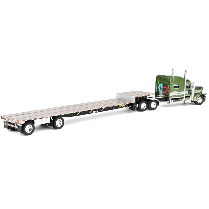 Peterbilt 389 Zimmerman Transport with 70” Mid-Roof Sleeper &amp; Transcraft Step Deck Trailer – DCP by First Gear 1:64 – 60-2401