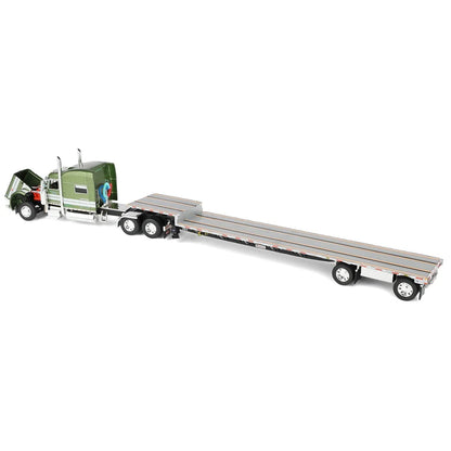 Peterbilt 389 Zimmerman Transport with 70” Mid-Roof Sleeper &amp; Transcraft Step Deck Trailer – DCP by First Gear 1:64 – 60-2401