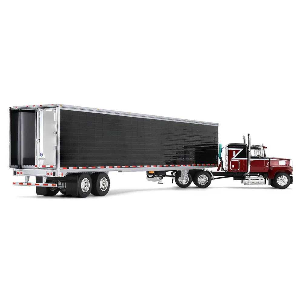 First Gear 1:64 Ford LTL 9000 Volcano Red with 48” Flat Top Sleeper &amp; 53’ Utility Reefer Trailer – 60-2416