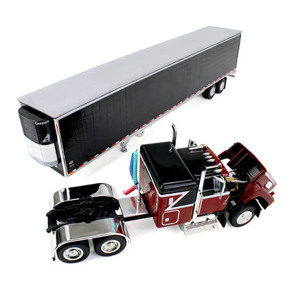 First Gear 1:64 Ford LTL 9000 Volcano Red with 48” Flat Top Sleeper &amp; 53’ Utility Reefer Trailer – 60-2416
