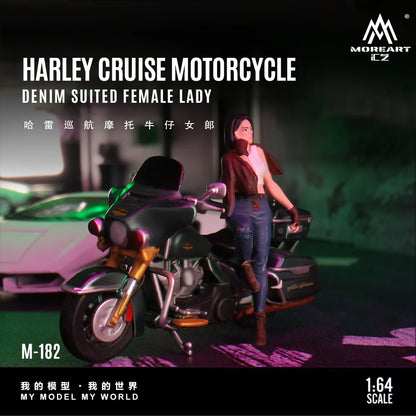 MoreArt 1:64 Harley Cruise avec femme en tenue denim – MO222182