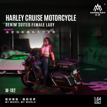 MoreArt 1:64 Harley Cruise avec femme en tenue denim – MO222182