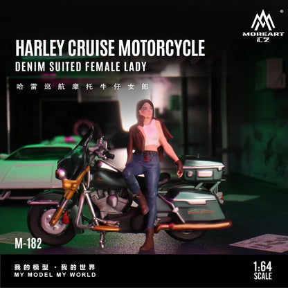 MoreArt 1:64 Harley Cruise avec femme en tenue denim – MO222182