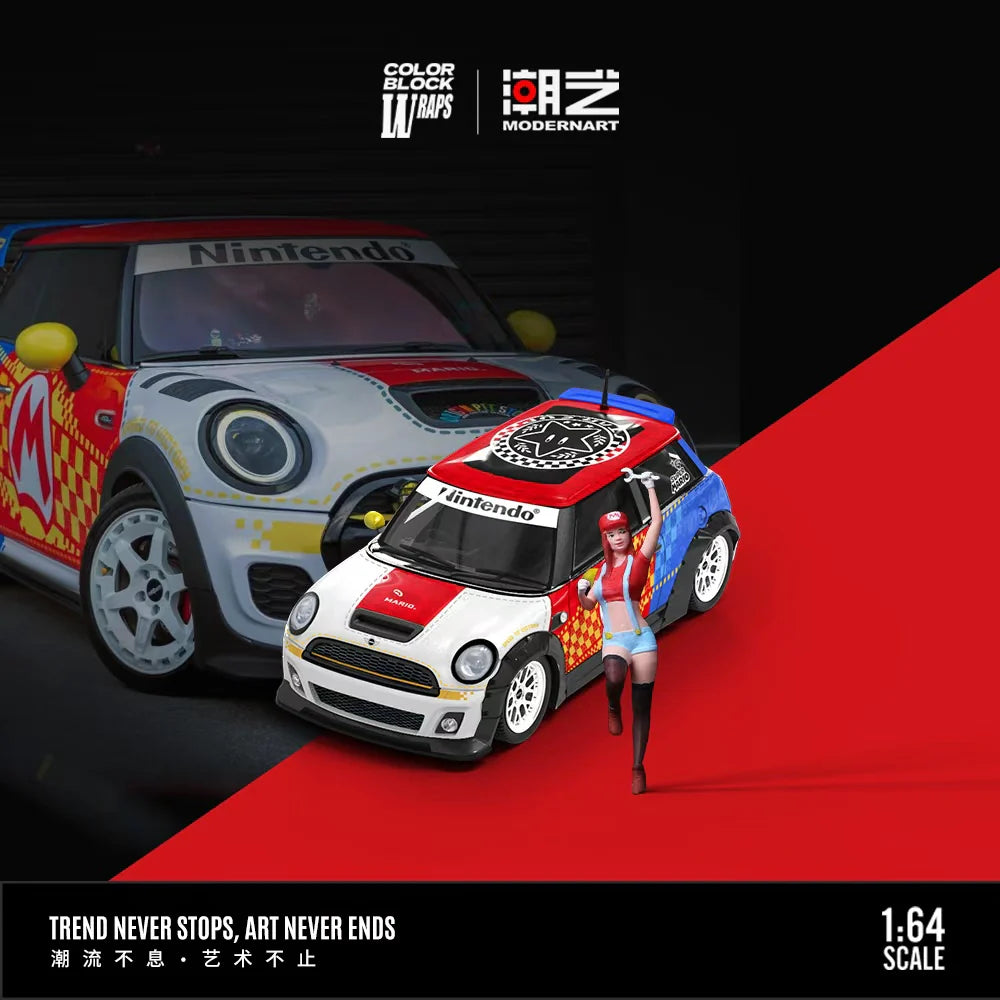 ModernArt 1:64-BMW Mini Cooper w/Figurine MARIO BROS. MD643645-1