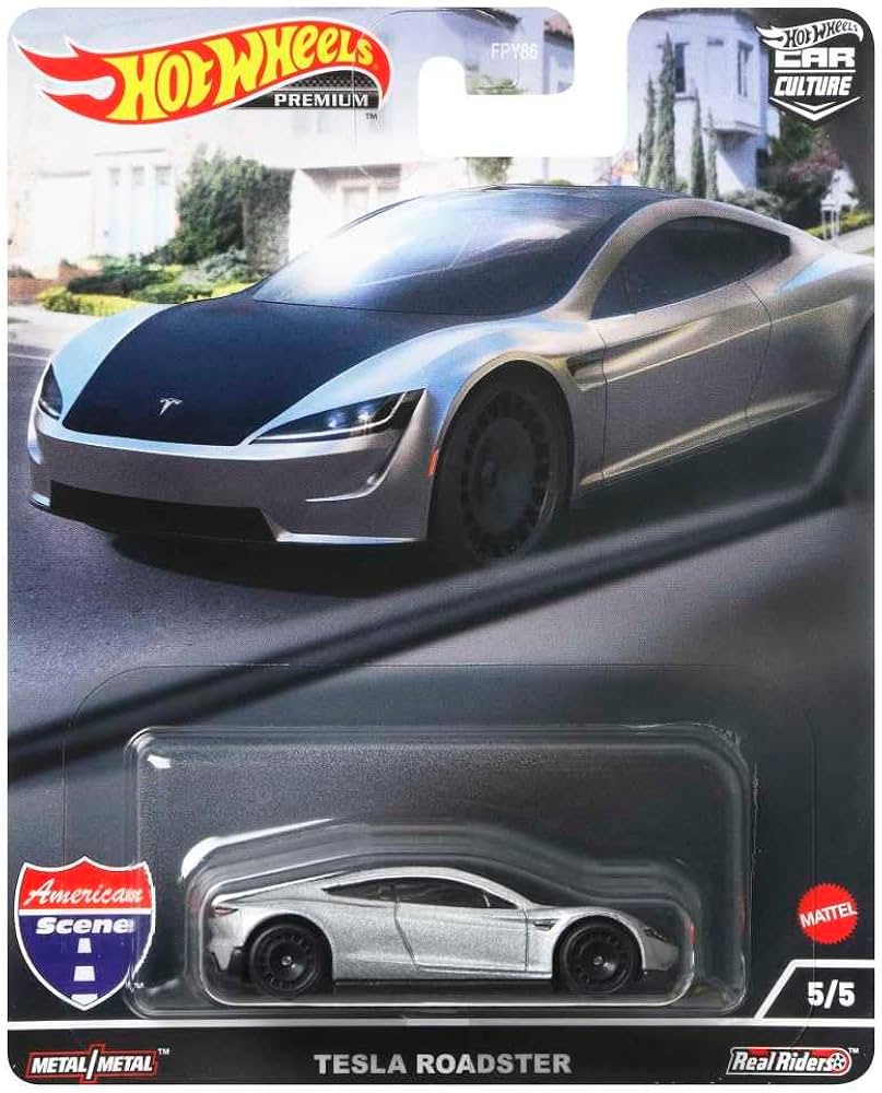 HOT WHEELS PREMIUM 2022 CAR CULTURE AMERICAN SCENE, Tesla Roadster , 5/5 (HCK02)