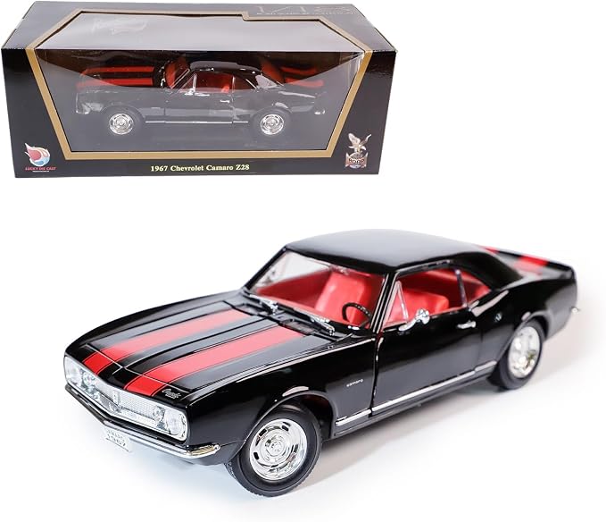 Lucky Die Cast 1:18 1967 Chevrolet Camaro Z/28 – Black with Red Stripes – 92188-BLACK
