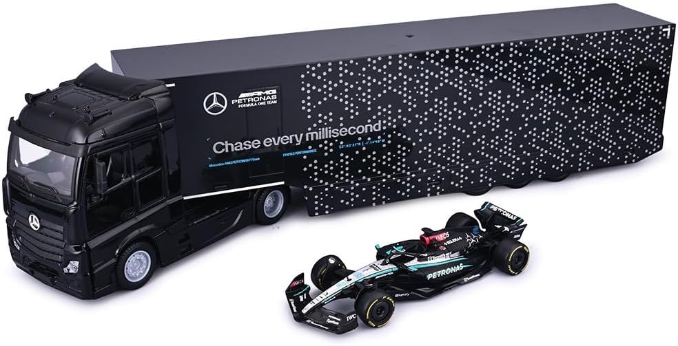 Bburago 1:43 AMG Petronas Mercedes-Benz Actros Gigaspace and F1W15 