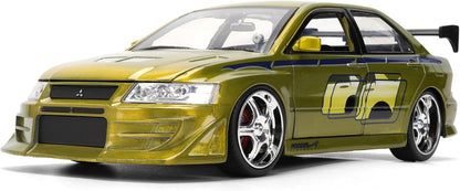 Jada 1:24 Mitsubishi Lancer Evolution VII de Brian – Vert effet brossé – 25 Years of Fast &amp; Furious – JD37874