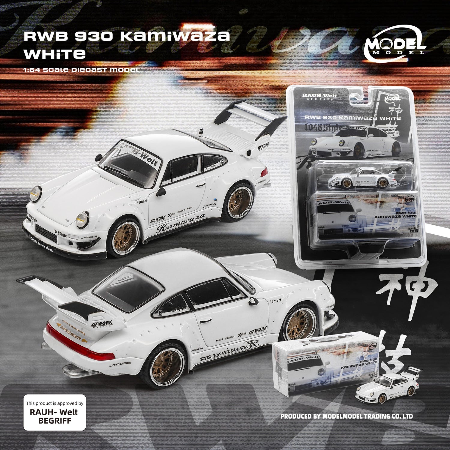(PRE-ORDER 2026) RWB 930 Kamiwaza blanc – MODELMODEL 1:64 MM64-RWB930-002