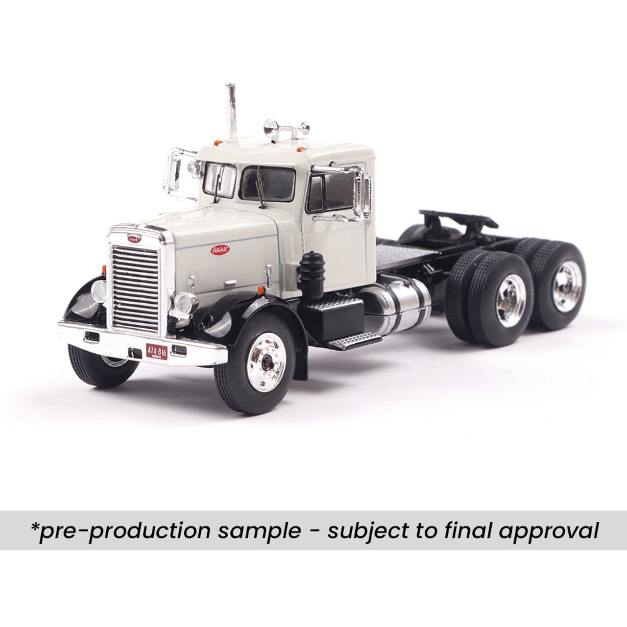 1955 Peterbilt 281 - White w/ Black Fenders (1:64)