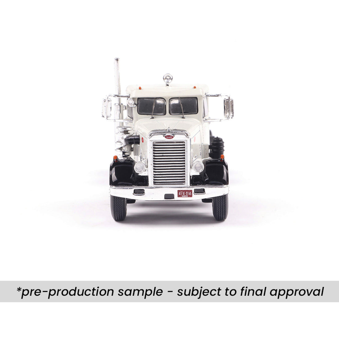 1955 Peterbilt 281 - White w/ Black Fenders (1:64)