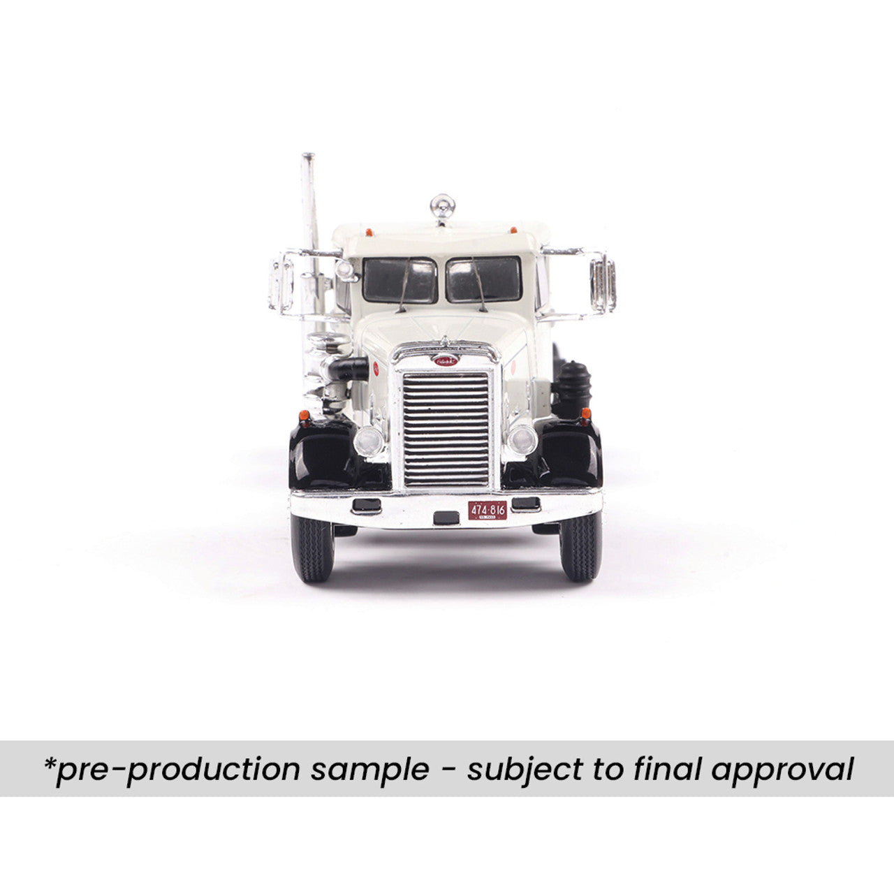1955 Peterbilt 281 - White w/ Black Fenders (1:64)