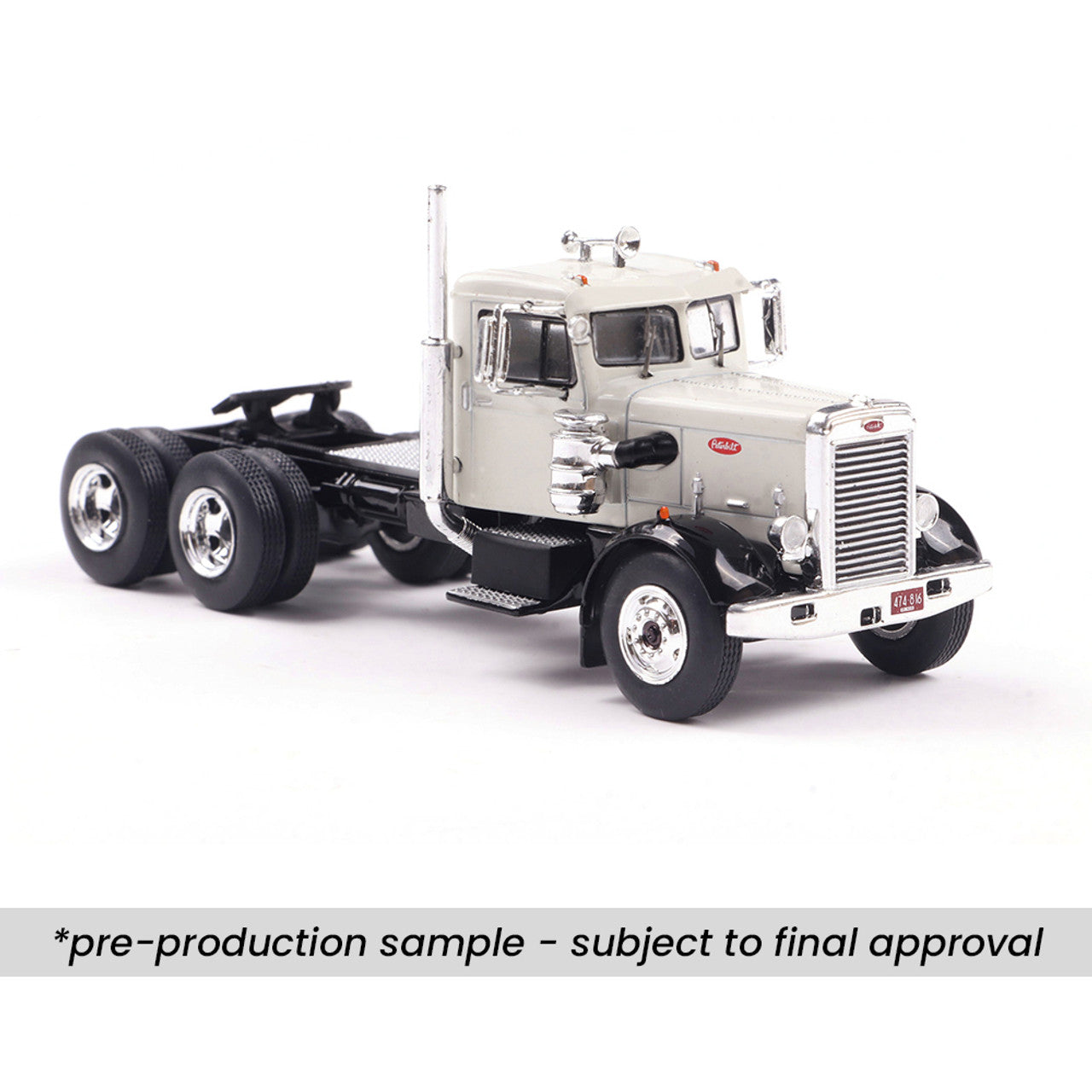 1955 Peterbilt 281 - White w/ Black Fenders (1:64)