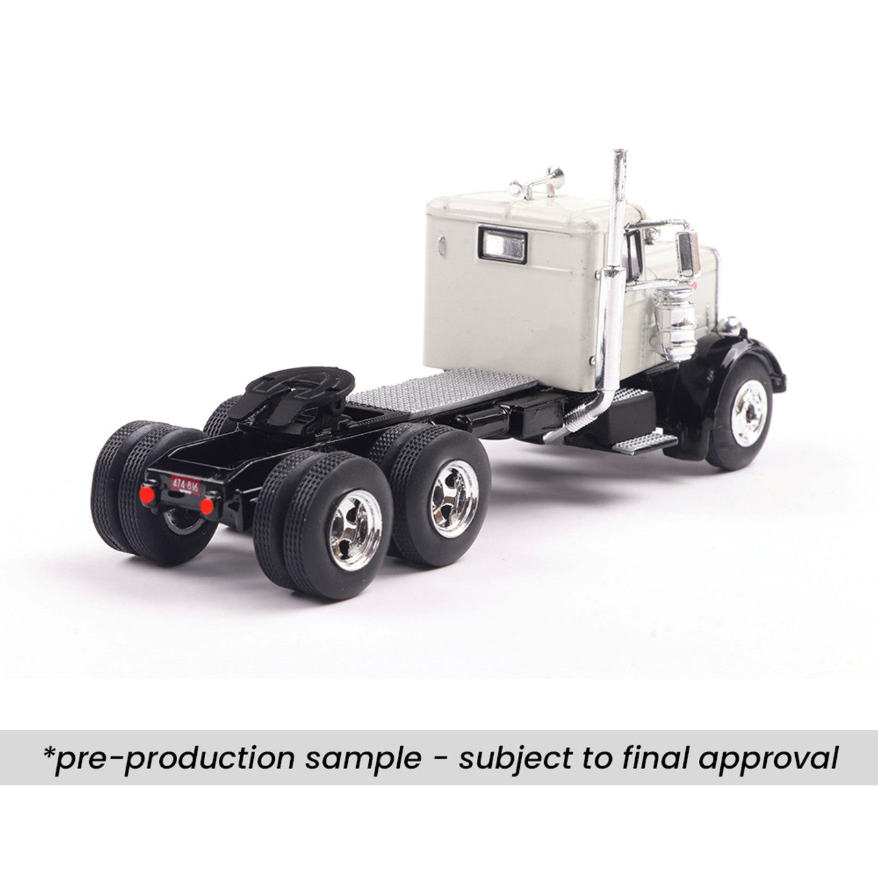 1955 Peterbilt 281 - White w/ Black Fenders (1:64)