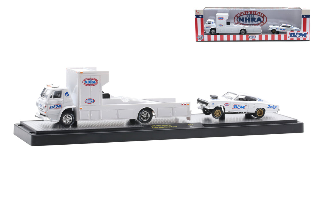 1966 Dodge L600 COE &amp; 1966 Dodge Charger Gasser - M2 Machines Auto-Haulers Walmart Release S41 (36000-S41B)
