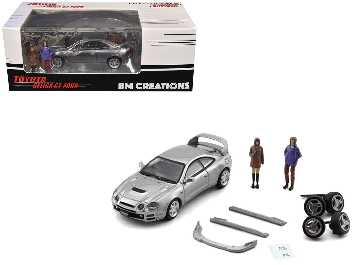 BM CREATIONS 1/64 - Toyota Celica GT Four-ID Silver (RHD) w/ Figures 64B0415