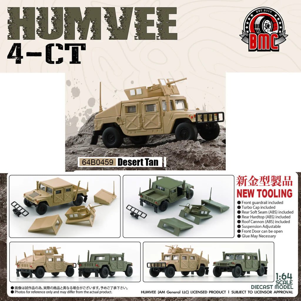 BM CREATIONS 1/64 - HUMVEE 4-CT - "Desert Tan" - 64B0459